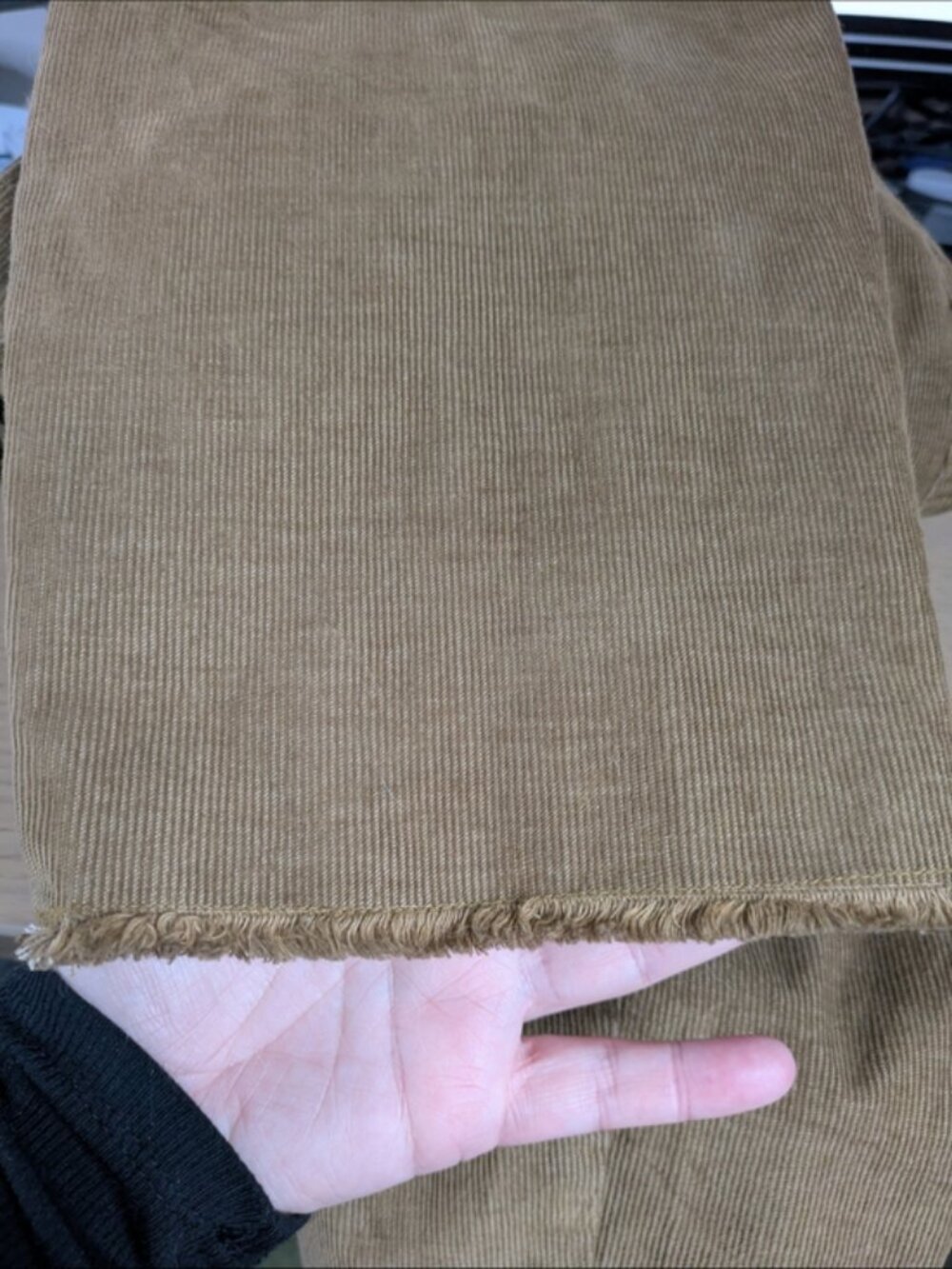 Aerie Werk & Play Brown Corduroy Bib Overalls Size Medium Raw Frayed Hem Casual - Picture 5 of 9